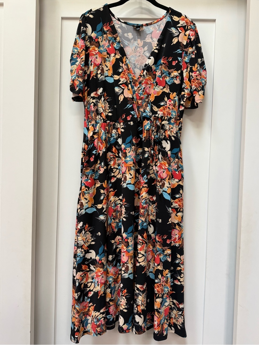 Torrid Midi Cinch-Sleeve Surplice Dress